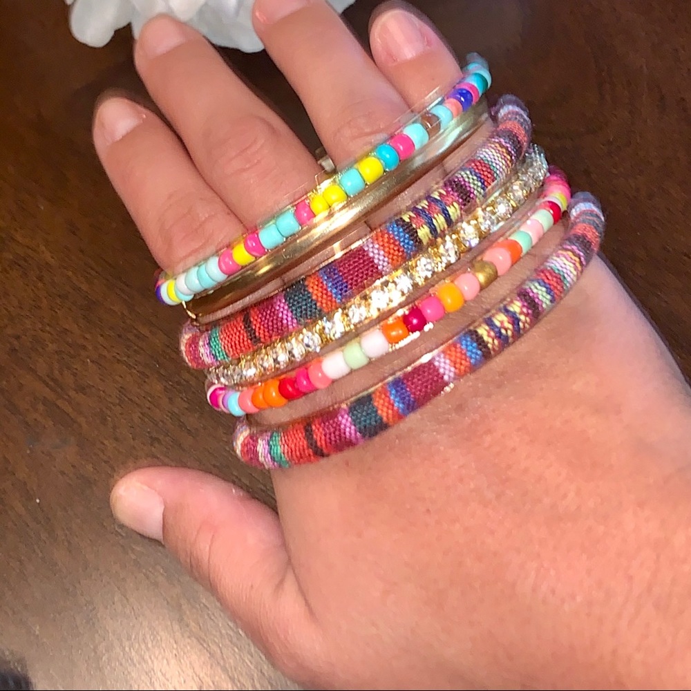 Multi Colored Gold Plated Bangle Set - image 3